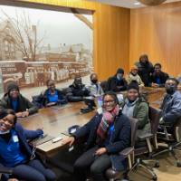 Conference table photo of FVSU group